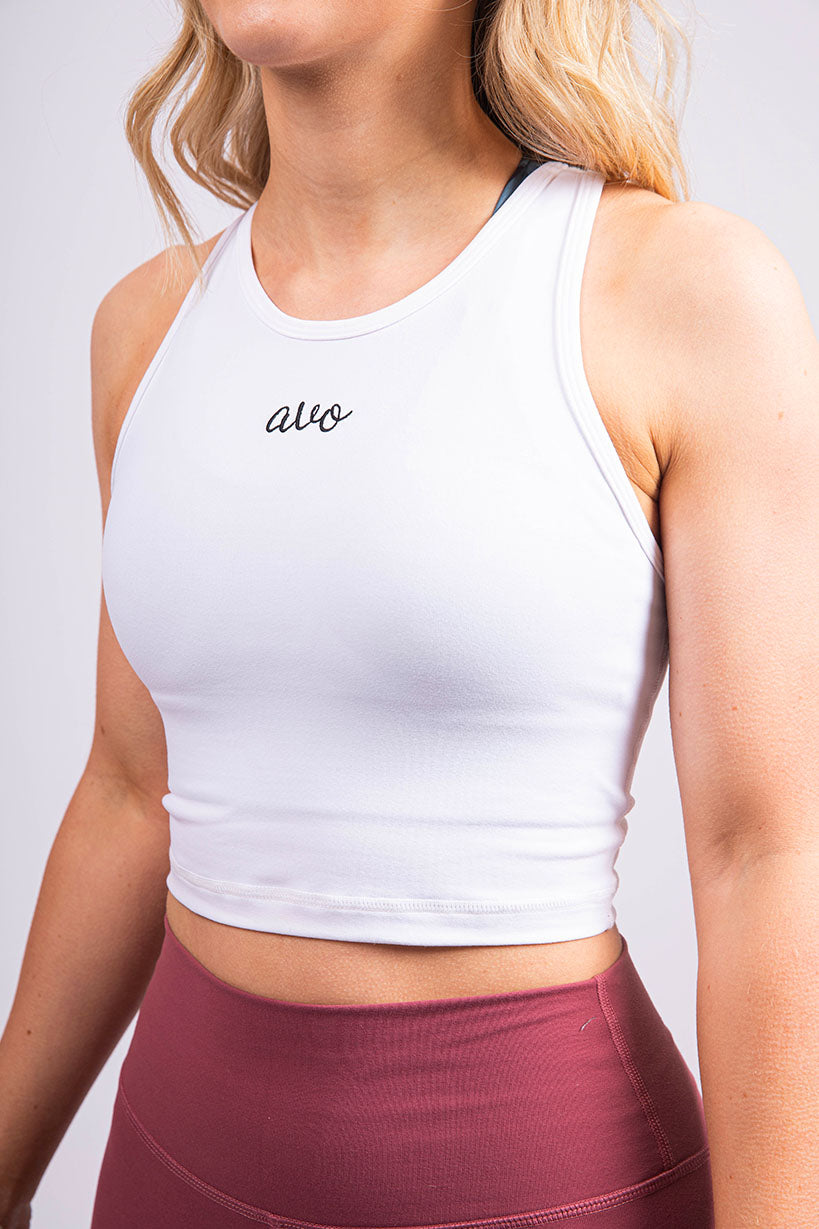 The Senara Crop Top - Simply White - Avo Activewear Ltd