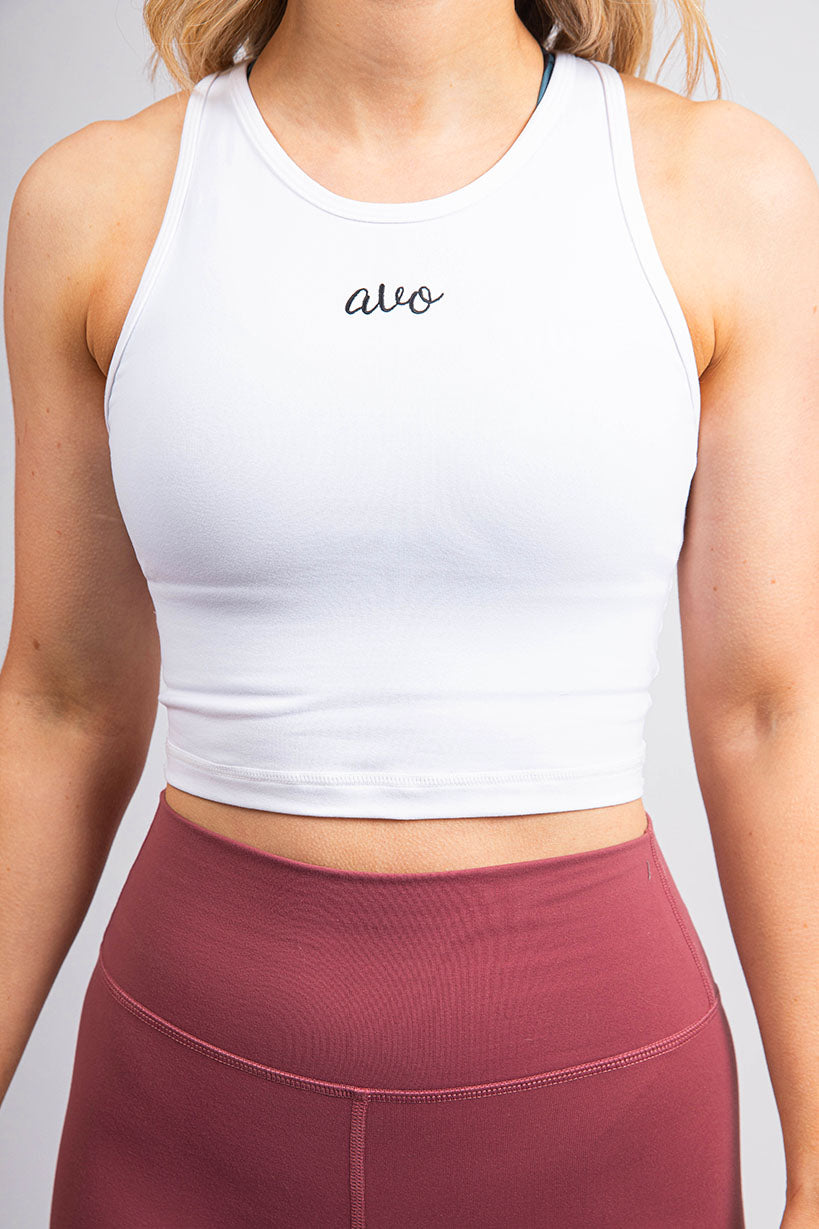 The Senara Crop Top - Simply White - Avo Activewear Ltd