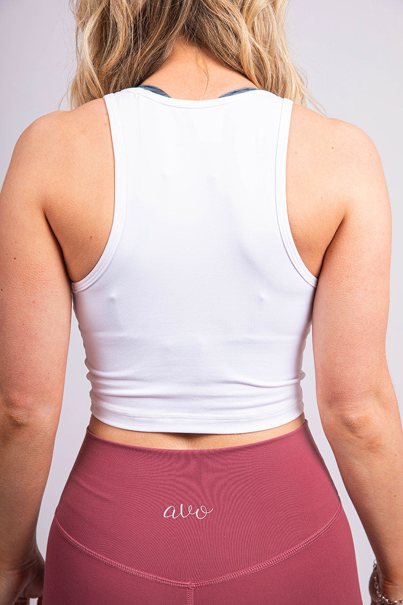 The Senara Crop Top - Simply White - Avo Activewear Ltd