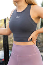The Senara Crop Top - Slate Grey - Avo Activewear