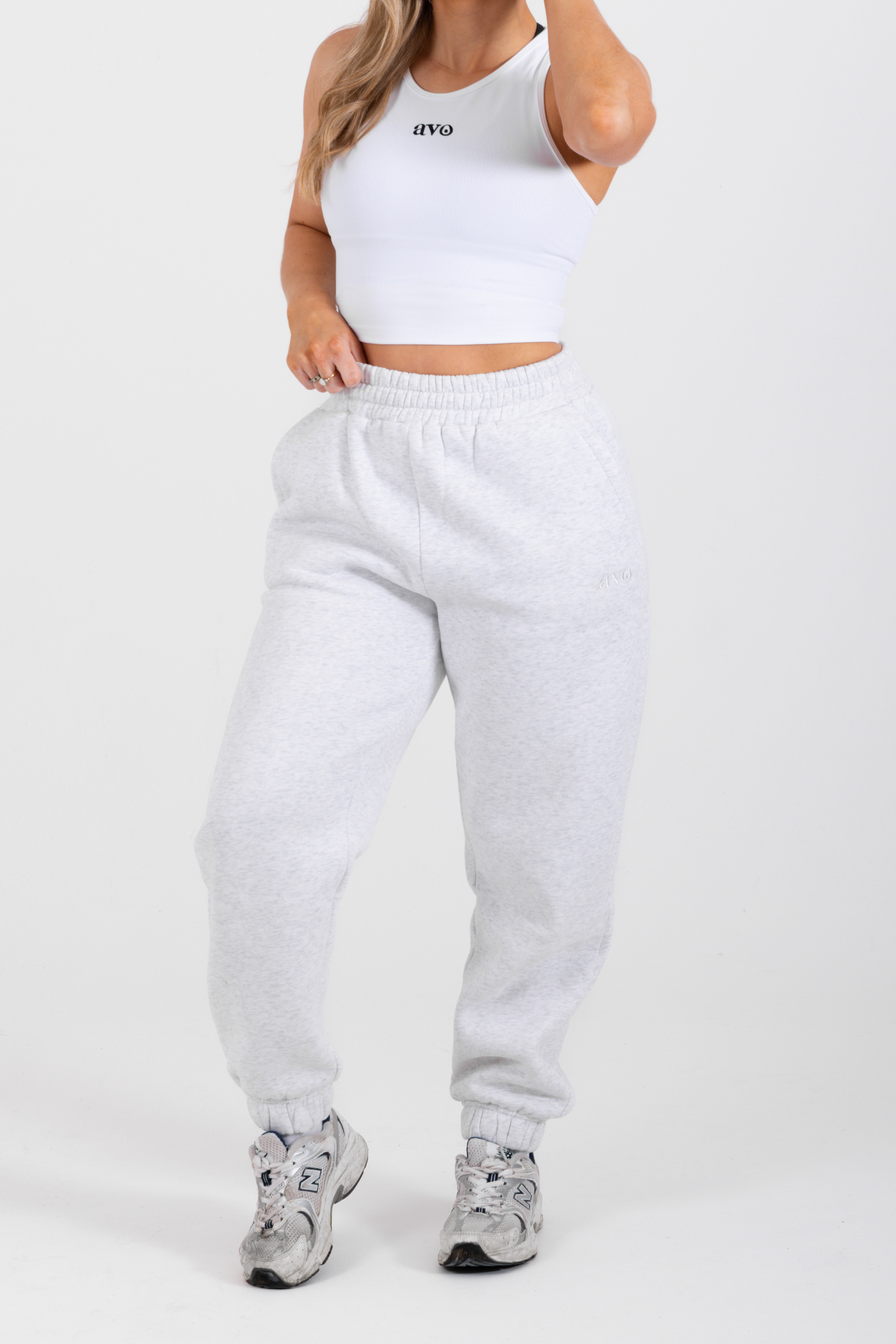 The Demi Jogger - Light Grey Marl - Avo Activewear