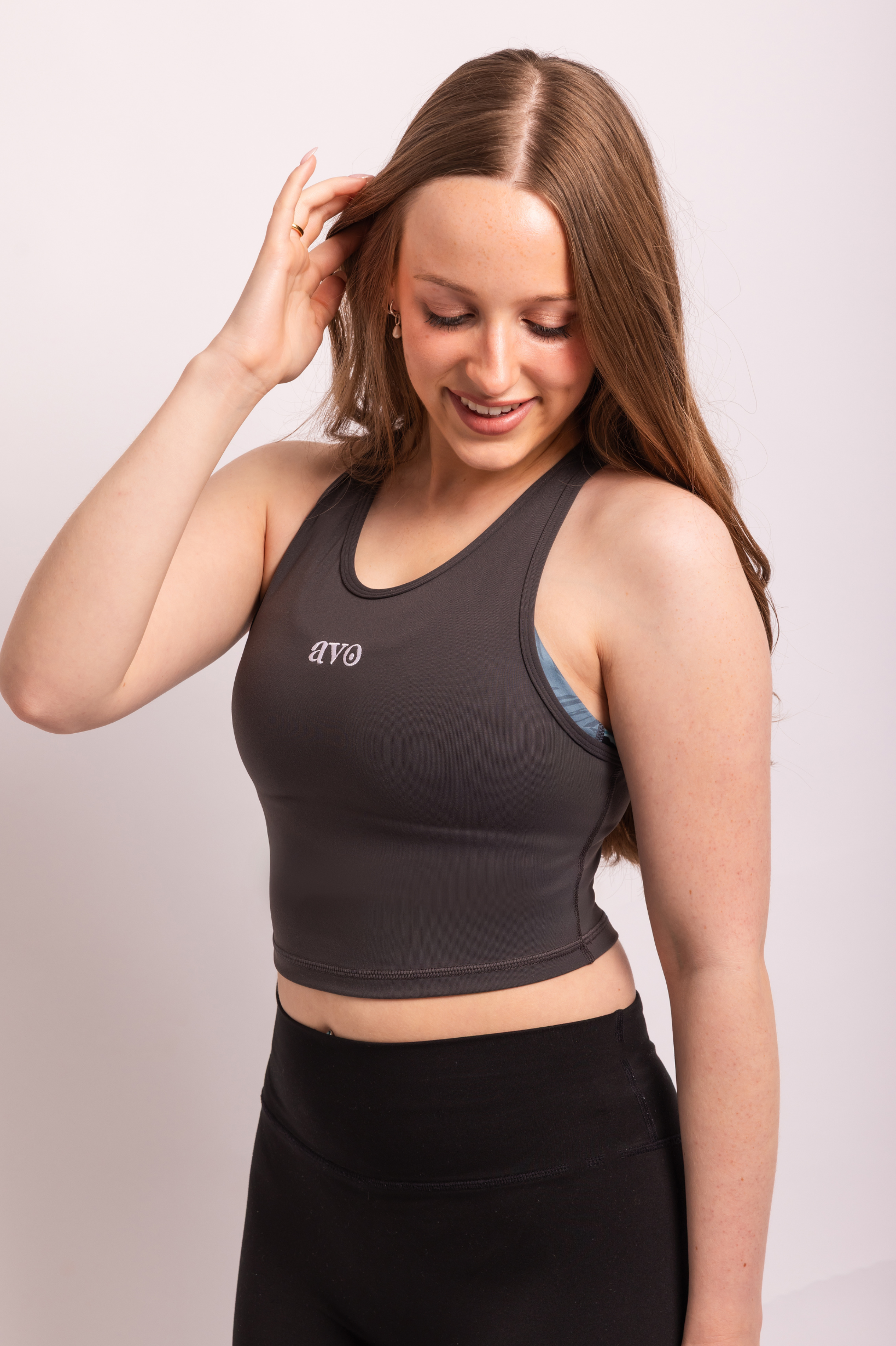 The Senara Crop Top - Slate Grey v2 - Avo Activewear