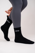 The Short Girl Crew Sock - Black - Avo Activewear