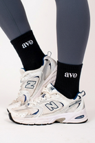 The Short Girl Crew Sock - Black - Avo Activewear