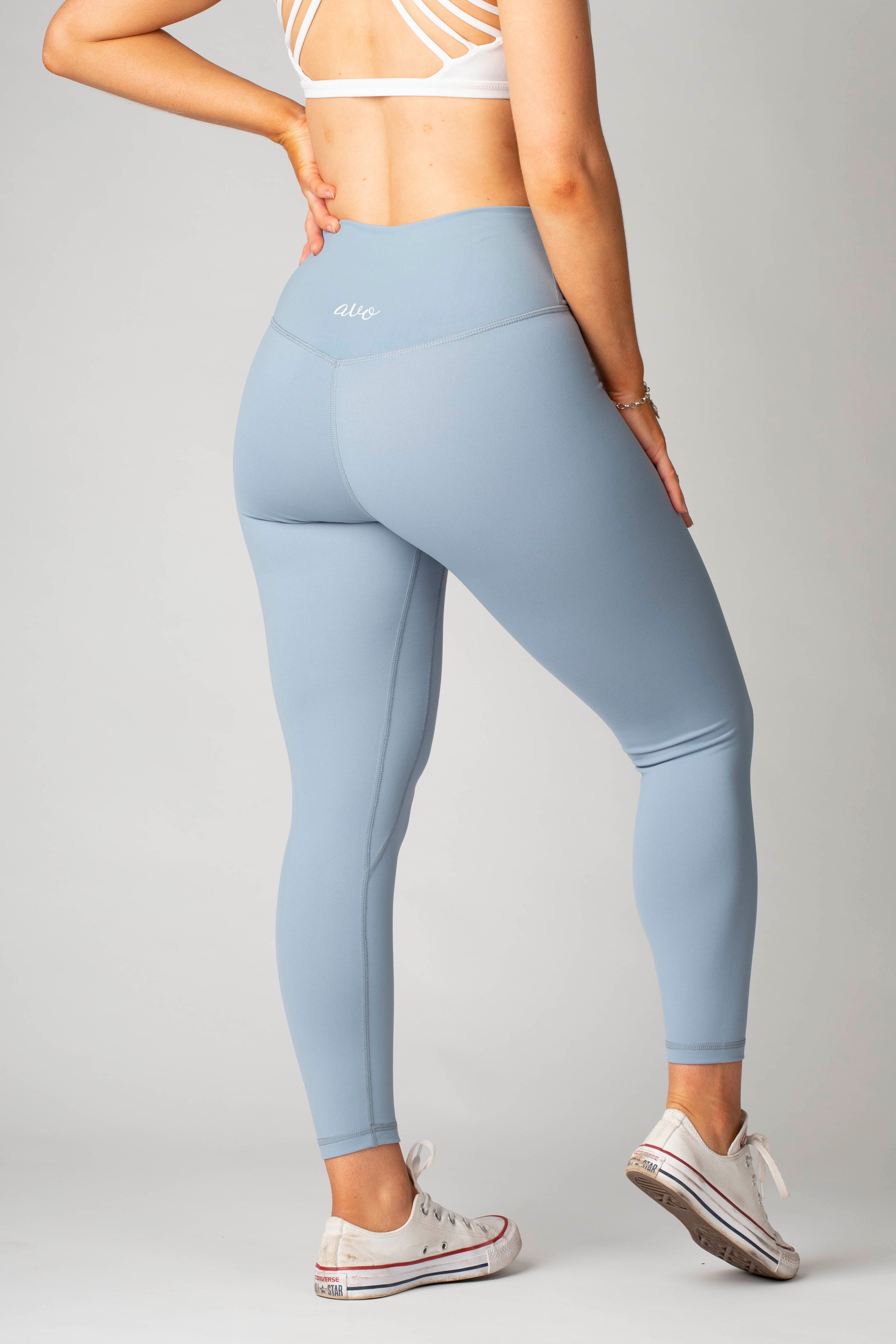 Avo The Senara Legging Misty Blue Petite Gym Sports Leggings Avo Activewear