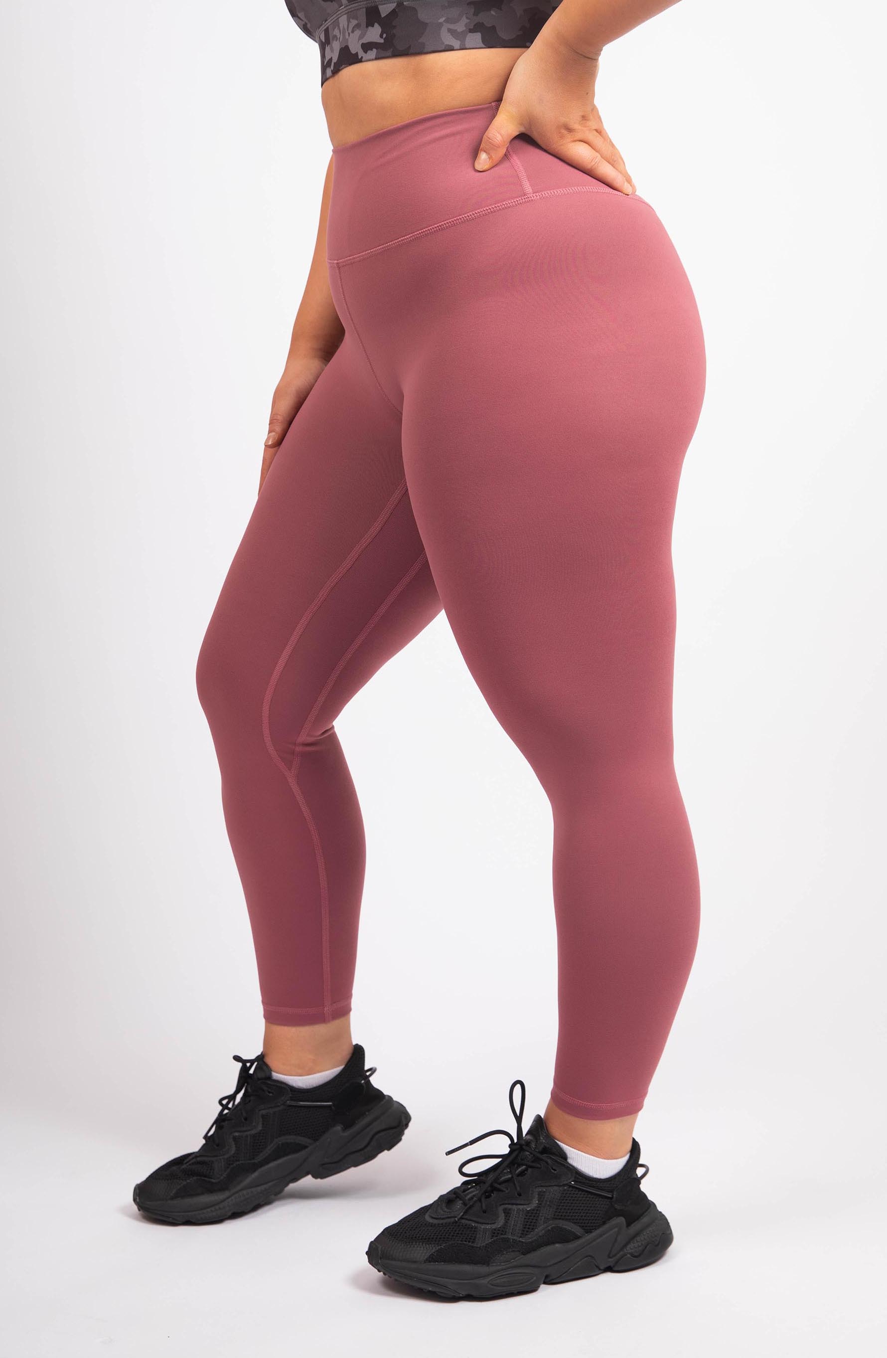 Maroon Compressive Leggings with Pockets That Don't Roll Down
